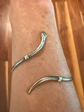 Silver Snake Serpent Adjustable Wrap Cuff Bracelet